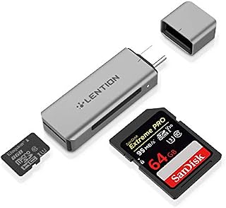 LENTION USB C to SD/Micro SD Card Reader, Type C Dual Memory Card