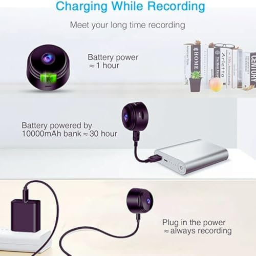 Mini Câmera Espiã A9 de Segurança WiFi, Lente Grande Angular, Visão Noturna HD 1080p, Controle por A