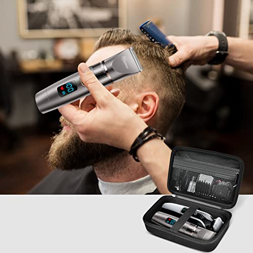 Case Compatible With Hair Clipper Barber, Trimmer Travel Storage Organizer For T Finisher Liner, Comb Cutting Guide, Clipper Blade Oil, Cleaning Brush And Other Grooming Kit - Black Case+Black Zipper #TOP5
