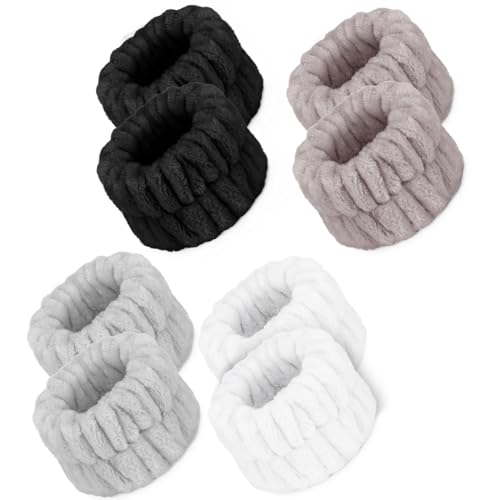 Image of 8 Pcs Microfiber Spa Wristbands with Absorbent Towels - Prevent Water from Spilling Down Your Arms for Women