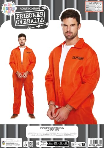 Costume de prisonnier - menottes incluses - orange – vue 5