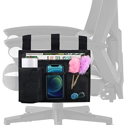 Gaming Desk Accessories, Gaming Chairs Hanging Bag, Organizer Storage Bag For Gamer Chair With Water Bottle Holder, Hold Your Cell Phones, Chargers, Headphones, Drinks And Snacks When Gaming (Black) #TOP21