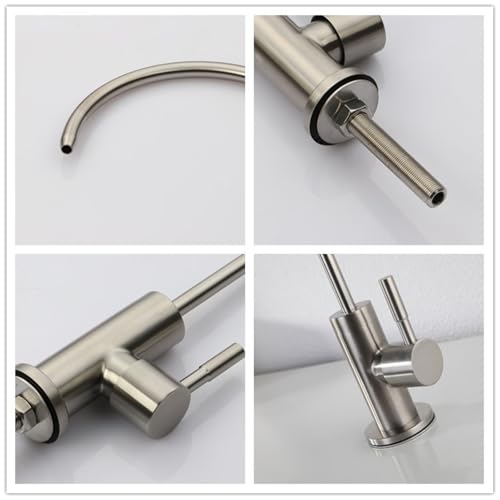 Grifo de filtro de cocina con cuello de cisne en acero inoxidable 3