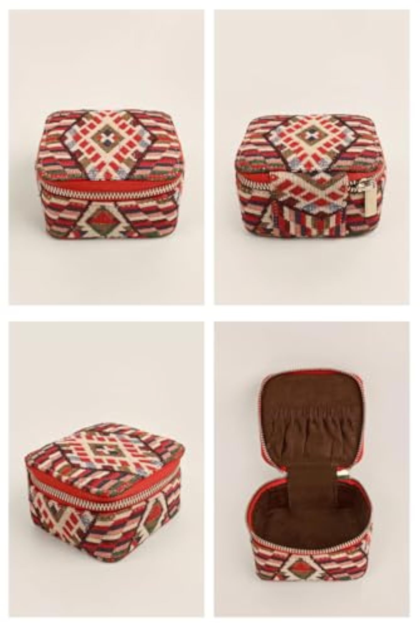 Square Jewellery Case Handloom (Hazlenut)