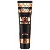 Onyx Mega Bronzer Solarium Creme mit Doppel Bronzer für extrem intensive dunkle Bräune im Solarium und draußen | gleichmäßige Farbe ohne Streifen für erfahrene Anwender | 150 ml