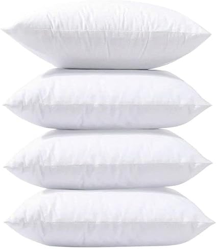 San Homme 18 X 27 Inch Premium Hotel Quality Super Soft Microfiber Standard Pillows | Vaccume Pillow Filler Set 4 | White Pillows | Indoor Decorative Pillows | (White)