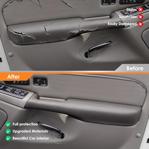 Aspaton A Pair Dark Grey Front Door Armrest Handle Driver Passenger Side Compatible with 1999-2006 Suburban Tahoe Yukon Avalanche Escalade 12472876 by Aspaton - Image 2
