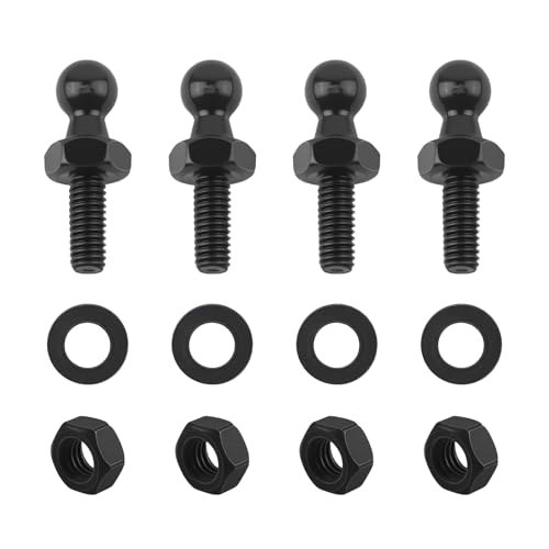 4PCS Car 10mm Ball Stud with Spacers & Nuts,M6 Car Gas Struts Ball Stud Kit as Critical Connecting Parts,Sturdy Cars Accessories Cars Gas Spring Lift Support Strut Balls Studs