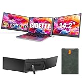Ultra Thin Laptop Screen Extender Monitor Portable,14.2' 1080P FHD Lightweight Triple Screen,Portable Monitor for Laptops,Fit for 13-17' Laptop,Plug & Play Compatiable with Win/Mac/Chrome/Android