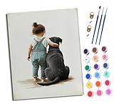 Photo Gallery xxhxie pittura con numeri per adulti per principianti kit ragazza e cane nero con tela senza rughe pennelli e pittura acrilica ad olio(con cornice) per regalo per la casa Photo Gallery xxhxie pittura con numeri per adulti per principianti kit ragazza e cane nero con tela senza rughe pennelli e pittura acrilica ad olio(con cornice) per regalo per la casa