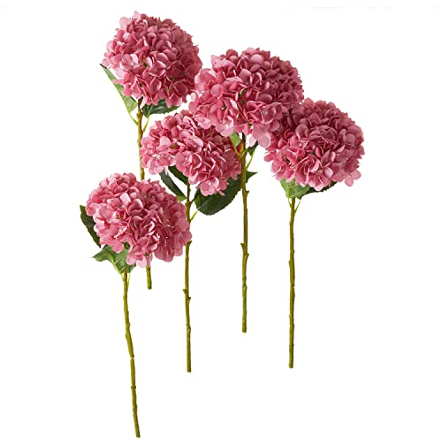 PARTY JOY 12PCS 15.4In Artificial Hydrangea Silk Flowers Bouquet Faux Hydrangea Stems for Wedding Centerpieces Home Decor