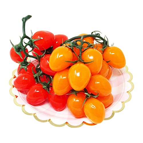 Yueton 2 Strings Of Lifelike Artificial Cherry Tomatoes Realistic Fake Tomato Simulation Vegetables Fruits For Home, Garden, Display Cabinet, Photography, Christmas, Harvest Festival Decoration #TOP2