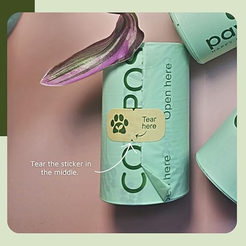 Image of Pawtria Home Compostable Dog Poop Bag Rolls (120) + Silicone Treat Pouch | 120 Leak-Proof Poop Bags for Dogs, TUV Austria Home Compost Certified & BPA-Free Silicone Treat Case