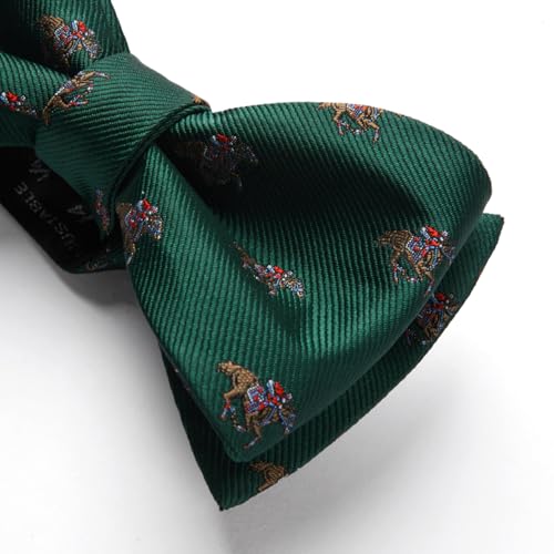Image of HISDERN Bow Ties for Men Self Tie Animal Bowties Pocket Square Woven Silk Fun Bowtie Handkerchief Set for Wedding Party