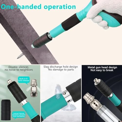 Vinskep Manual Steel Nail Gun Tool, Concrete Nail Gun, Portable Mini Nail Shooting Machine Nails, Nail Wall Fixing Tool for Cement Walls, Household Wood working (25 Nails) - Image 5