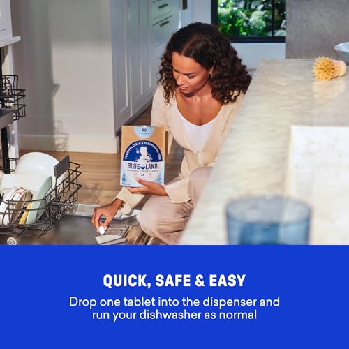 Image of BLUELAND 100% Plastic-Free Dishwasher Detergent Tablets Set, Lemon Zest
