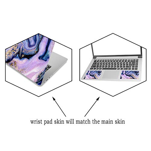 Artso Laptop Skin Sticker Decal,16.5” 17” 17.3 Inch Laptop Universal Netbook Pc Notebook Vinyl Reusable Skin Sticker Cover Art Case Protector Personalized, Free 2 Wrist Pad,Purple Marble #TOP4