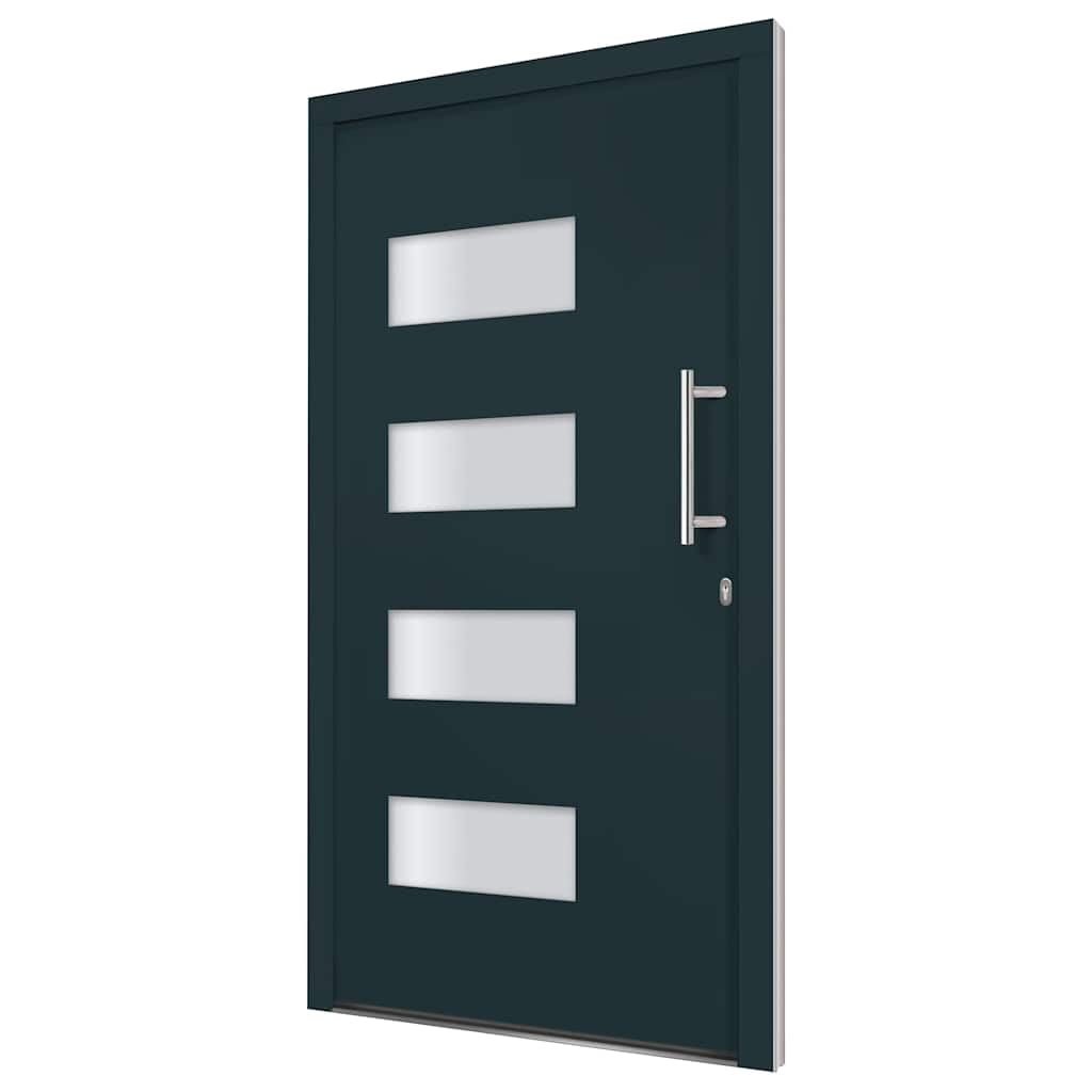 Haustür Aluminium PVC Anthrazit 100x210 cm