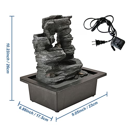 Yorkmills Water Fountains Indoor Waterfall Tabletop Fountain Zen Meditation Indoor Waterfall Feature With Led Light Desk Meditation Fountain Bamboo Decoration For Home Bedroom Office Relaxation (1124) #TOP3