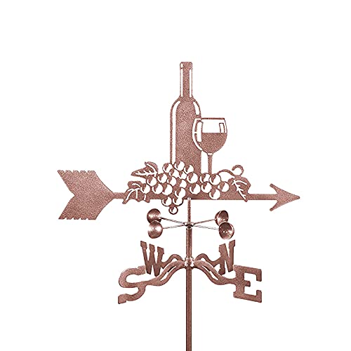 Girouette en acier inoxydable vigne de raisin pour savoir d'où vient le vent dans le jardin