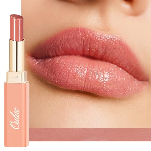 Oulac Moisturizing Shine Pink Peach Lipstick for Women - 2 in 1 Pink Peach Glossy Tinted Lip Balm,...