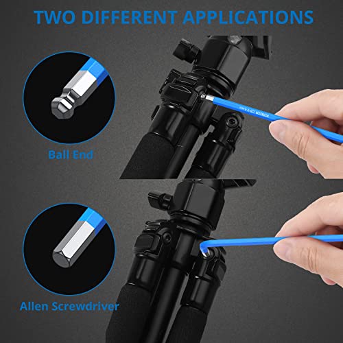 VORXEON 9PCS Allen Wrench Hex Key Set, Metric Long Ball End Allen Key Set L-key with Visible Coding for Bike Motorcycle Repair Furniture Assembly Household DIY (1.5mm-10mm)