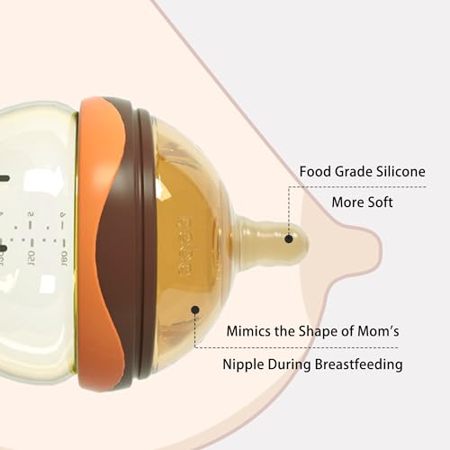 Yohkoh Baby Bottles - Newborn Wide Neck Baby Bottles With Slow Flow Breast-Like Nipple thumb #2