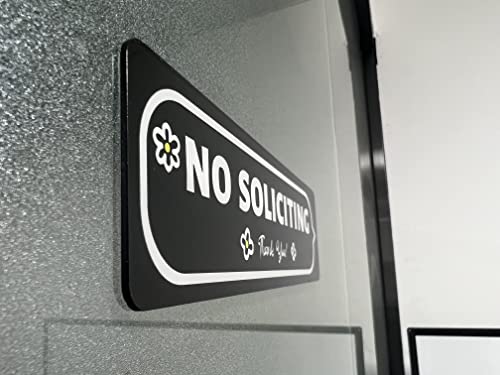 No Soliciting Signs For House - 2 Pack 7.8" X 2.4" Thick Acrylic With Strong Adhesive Tape, Clear And Easy To Read Modern Design For Office Front Door, Wall, Or Window #TOP3