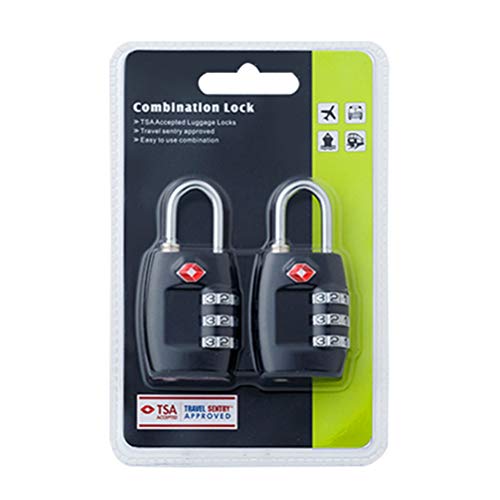 LIOOBO 2 peças TSA335 cadeado aduaneiro de três bits com trava de senha redefinível antirroubo TSA t