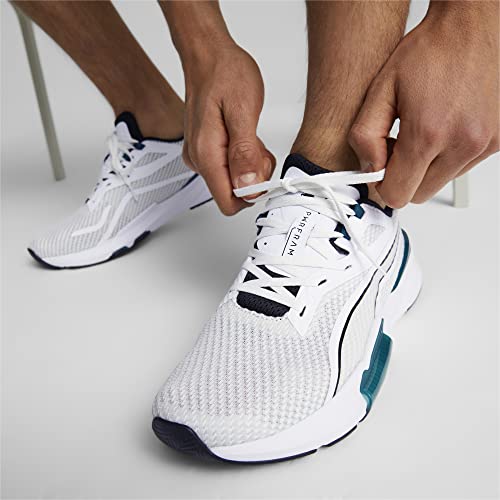PUMA PUMA Men's Pwrframe Tr Gymnastics Shoe, Puma White Varsity Green, 7