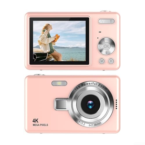 Appareil photo numérique CCD rose 96 MP avec vidéo Full HD 1080p et zoom 16x