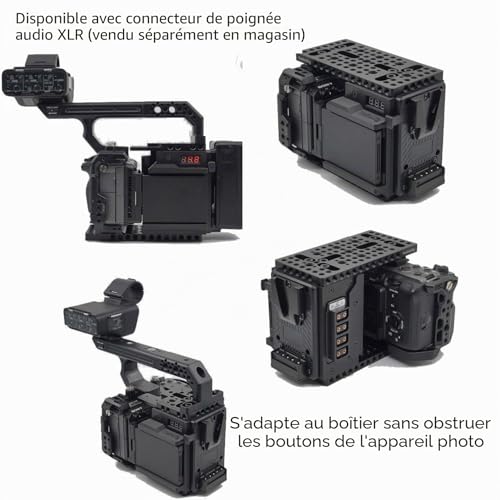 ZTIANFOTO Cage Cineback pour Sony FX3/FX30 avec plaque V, séparateur D-Tap, rangement écran résistant – vue 6