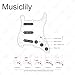 Musiclily Pro-SE ST-60SE Pre-wired SSS Pickguard with Staggered Alnico 5 Pickups for Strat Style Electric Guitar, 3Ply Black