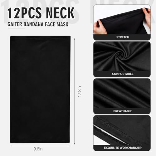 Image of Cuffbow 12 Pack Neck Gaiters Face Mask Balaclava for Men Women Cooling Neck Gaiter Summer UV Protection Scarf