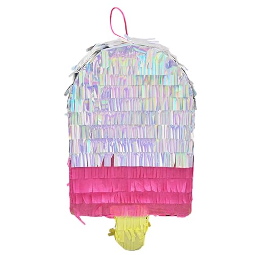 Piñata de Cono - Piñata colorida para fiestas, piñata de cono para decoración, fiesta temática de dulces, juguetes para fiestas, piñata de cono escolar, piñata de aluminio, flamenco, juguetes para fie