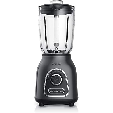 Arendo - Standmixer 1400 W - Ice Crush Funktion - Glasbehälter 1,75 l - Edelstahl Mixer - Hochleistungsmixer - 30 Leistungsstufen Smoothie Ice Crush Intervall - 24.000 U/min - Cool Grey Cover