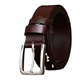 yeuyyben cintura da cowboy in vera pelle bovina da uomo in vera pelle bovina da uomo, marrone, 120 cm