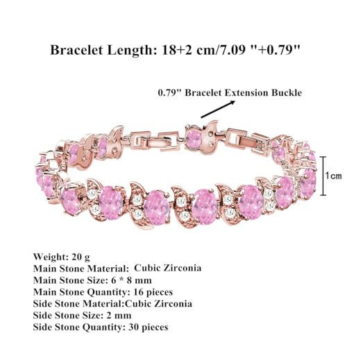 Image of LMXXVJ Fashion Tennis Bracelet Created Emerald White Gold Plated Charm Bracelet Gifts Jewelry for Women
