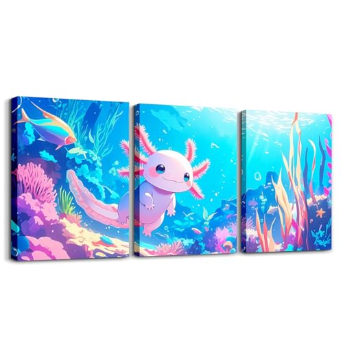Art mural axolotl haut de gamme : impression sur toile et cadres premium