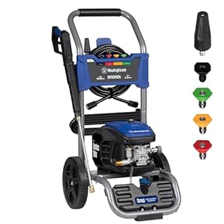 Westinghouse WPX3400e Electric Pressure Washer, 3400 Max PSI and 2.0 Max GPM, Brushless Motor, Onboard Soap Tank, Spray Gun and Wand, 5 Nozzle Set, for Cars/Fences/Driveways/Homes/Patios/Furniture