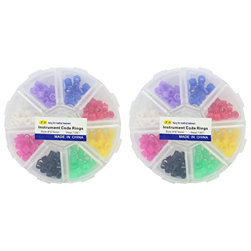 Healifty 320Pcs Silicone Dental Code Rings for Instrument Identification Color Coded Orthodontic Markers for Easy Clean Non-Toxic Dental Tool Rings