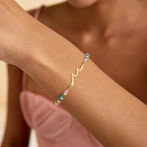 JoycuFF Mom Gifts, Christmas Birthday Gifts for Mom from Daughter Son, Valentines Mothers Day Unique Present for Mother Turquoise Wave Bracelets by JoycuFF - Used condition - Image 2