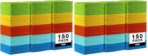 Image of AIDEA Microfiber Cleaning Cloth, 150PK, Microfiber Towels for Cars, Premium All Purpose Car Cloth, Lint Free Rags, Absorbent Towels for SUVs, House, Kitchen, Window, 12 inchx12 inch (Pack of 2)