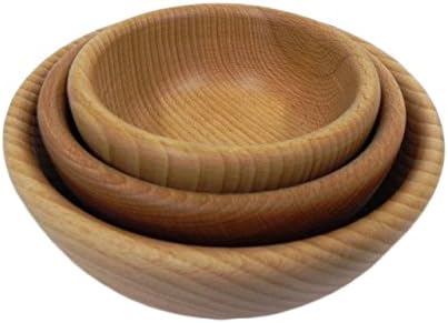 Wooden Bowl 20 cm - Fruit Salad Nuts Serving Bowls, Dish Kitchen Dinning Room, Nature - Image 3