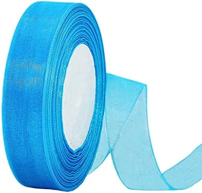 Sheer Black Organza Chiffon Ribbon 25mm for Gift Wrapping,45m Clear Chiffon Ribbon Hair Ribbon Birthday Gift Wrap Ribbon Halloween Ribbon Organza for Crafting,Making Wreath Bows,Wedding Decorations