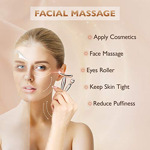 Lisapack 2Pcs Metal Eye Cream Applicator Wand Stick, Massager Tool For Facial Massage, Reduce Puffiness (Rose Gold) #TOP2