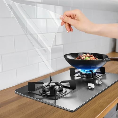 Electrostatic Wall Protective Film,Clear Wall Protector Removable Contact Pape, Clear Static Cling Protective Film for Kitchen from Oil Backsplash, Trash, Chair Back, Furniture, Scuff 15.7in x 39.4in