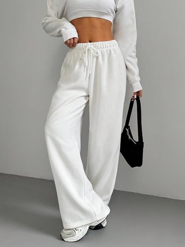 Image of dockstreet Loose fit Open Bottom Joggers /Loose fit, Trouser stylelowers /Cute Style, Relaxed Casual Lounge Pants for Women