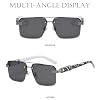 Square Aviator Sunglasses for Women Men Half Frame Vintage Diamond Cutting Lens Classic Gradient Shades