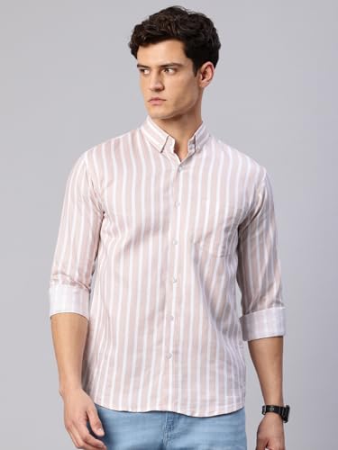 Image of Majestic Man Classic Slim Fit Vertical Striped Casual Cotton Shirt
